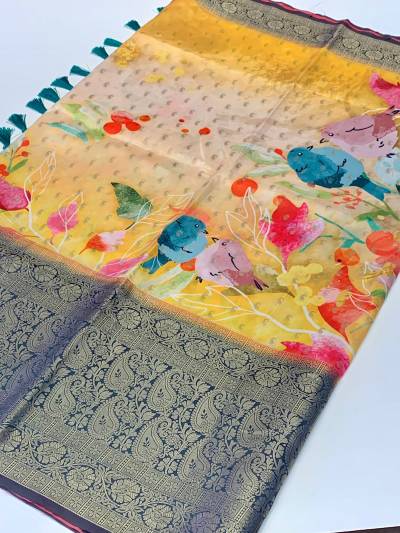 Aahalyaa Vol 1 By Vastra Flower Print Banarasi Silk Saree Collection